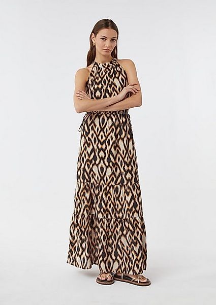 Comma Maxikleid Fließendes Maxikleid mit amerikanischer Schulter und All-ov günstig online kaufen