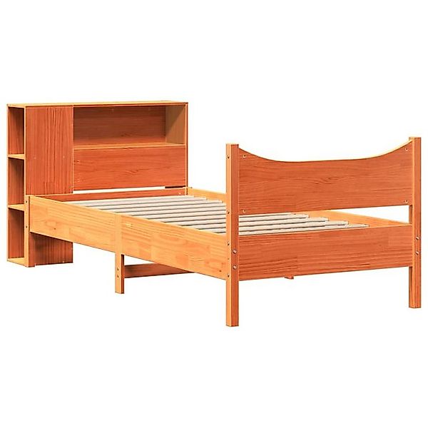 vidaXL Bett Massivholzbett ohne Matratze Wachsbraun 75x190 cm Kiefernholz günstig online kaufen