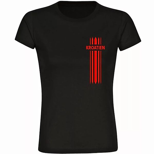 multifanshop T-Shirt Damen Kroatien - Streifen - Frauen günstig online kaufen