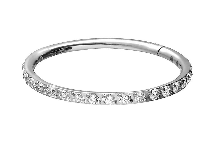 PIERCINGLINE Nasenpiercing Titan Segmentring Clicker EINGEFASSTE KRISTALLE günstig online kaufen