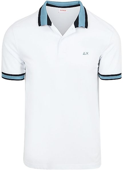 Sun68 Poloshirt Multistripes Collar Weiß - Größe XL günstig online kaufen