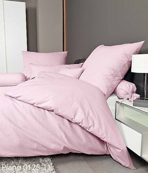 Janine Janine Mako-Soft-Seersucker Bettwäsche PIANO 0125 zartrosa Größe:  1 günstig online kaufen