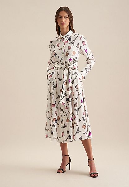 seidensticker Sommerkleid "Schwarze Rose", Langarm Kragen Druck günstig online kaufen
