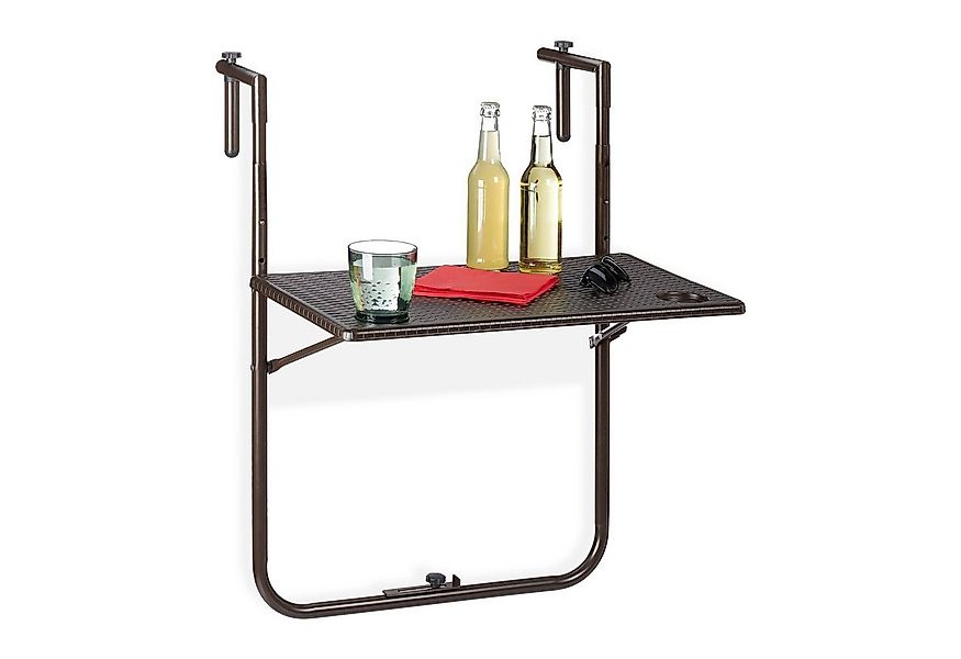 relaxdays Balkonhängetisch klappbar in Brau günstig online kaufen