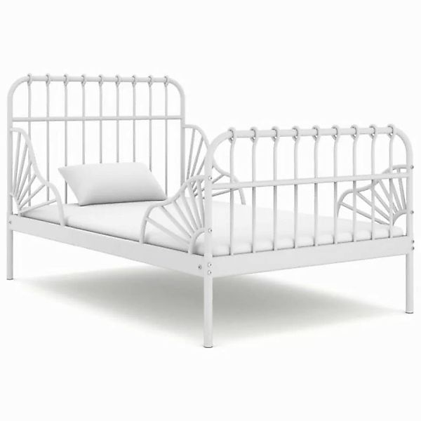 furnicato Bettgestell Ausziehbett Weiß Metall 80x130/200 cm (1-tlg) günstig online kaufen