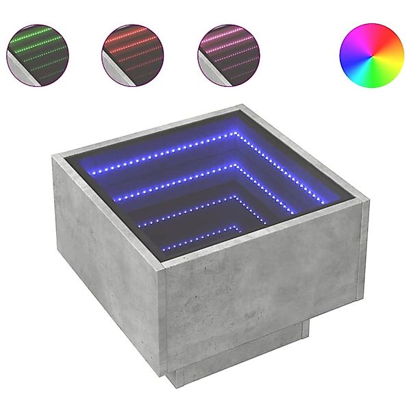 vidaXL Beistelltisch mit LED Betongrau 40x40x30 cm Holzwerkstoff 847500 günstig online kaufen