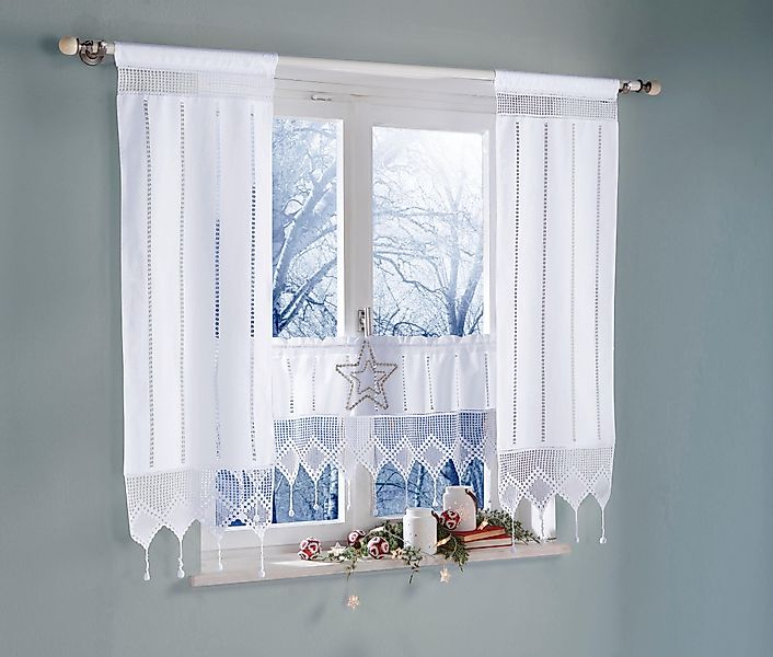 HOSSNER - ART OF HOME DECO Scheibengardine "Attersee" Stangendurchzug 1 Stk günstig online kaufen