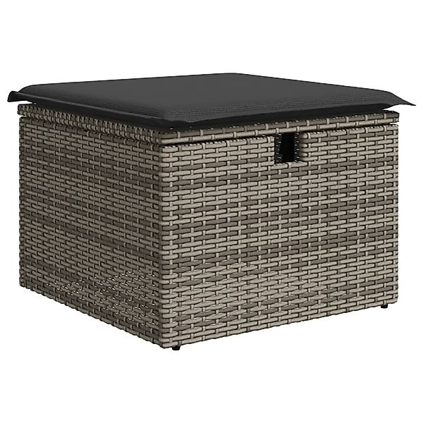 vidaXL Hocker, Gartenhocker mit Kissen Grau günstig online kaufen