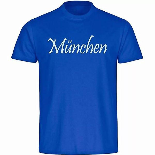 multifanshop T-Shirt Herren München blau - Schriftzug - Männer günstig online kaufen