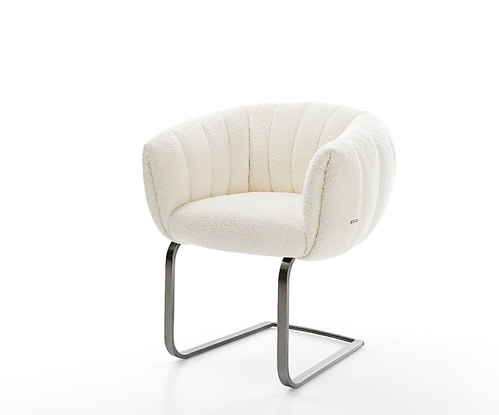 Freischwinger Jada-Flex Bouclé Weiß Freischwinger flach Graphit Taschenfede günstig online kaufen