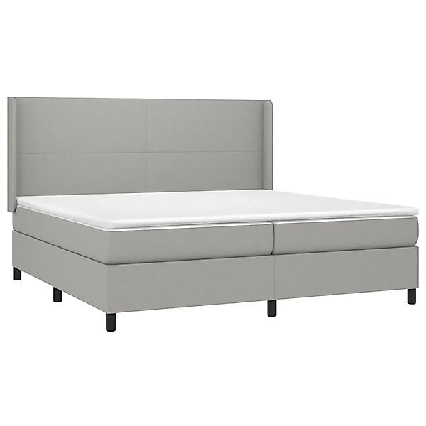 vidaXL Boxspringbett mit Matratze & LED Hellgrau 200x200 cm Stoff 3138181 günstig online kaufen