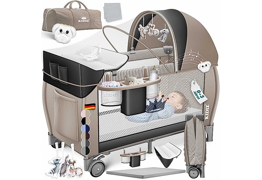 KIDIZ Baby-Reisebett, Babybett Kombi Set mit Matratze & Wickelauflage ab Ge günstig online kaufen