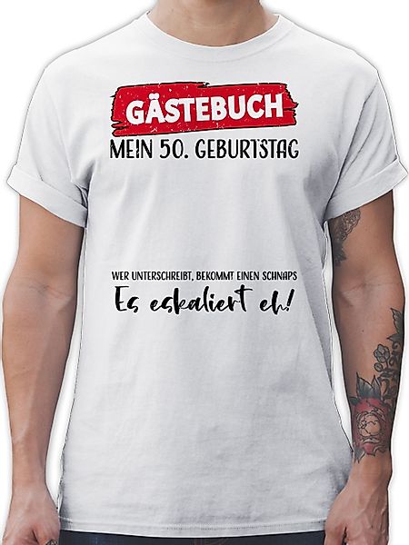 Shirtracer T-Shirt Gästebuch 50. Geburtstag 50. günstig online kaufen