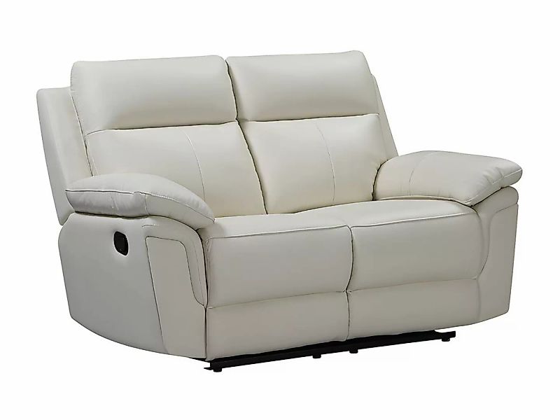 Relaxsofa 2-Sitzer - Büffelleder - Elfenbein - PAKITA günstig online kaufen