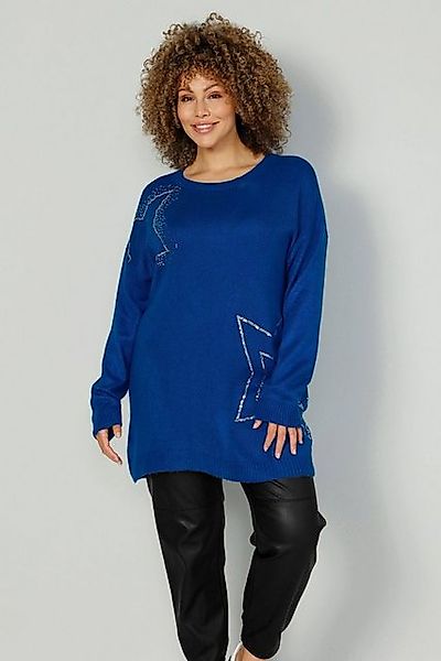 MIAMODA Strickpullover Pullover Pailletten-Sterne Langarm günstig online kaufen