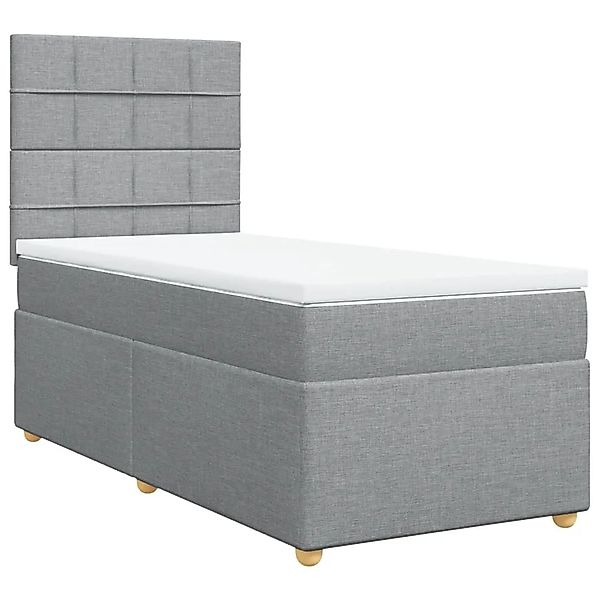 vidaXL Boxspringbett mit Matratze Hellgrau 100x200 cm Stoff 3293491 günstig online kaufen