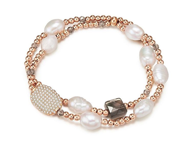 Lulu & Jane Perlenarmband roségold, mit Zirkonia günstig online kaufen