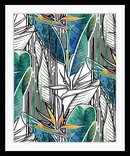 queence Bild »Watson«, Blätter-Pflanzen-Pflanzenbilder-Schwarz-Weiß-Kunst, günstig online kaufen