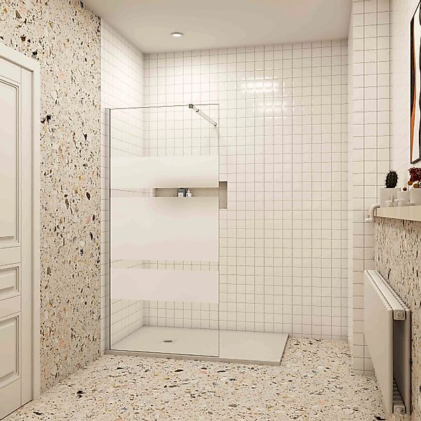 AICA 90x190cm Walk In Teilsatinie 6mm ESG Duschwand mit 73-120cm Flexiblen günstig online kaufen