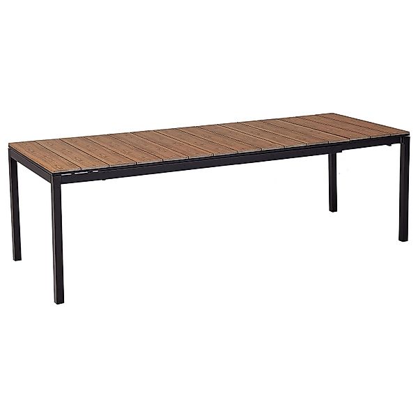 Beliani Gartentisch TOFANE Heller Holzfarbton Schwarz 198x90x77 günstig online kaufen