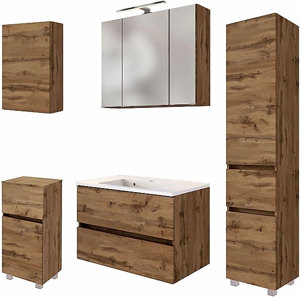 welltime Badmöbel-Set "Welltime Möbel Baabe Waschtisch-Set 3tlg. oder 5tlg. günstig online kaufen