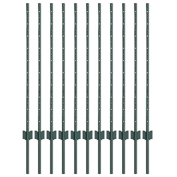 vidaXL Zaunpfosten 11 Stk Grün 100 cm Stahl 42006265 günstig online kaufen