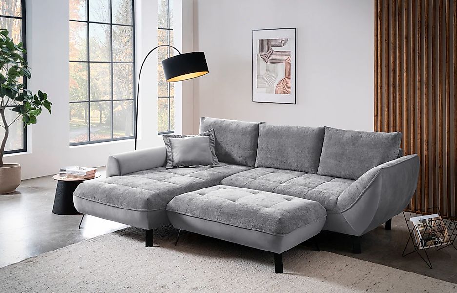 exxpo - sofa fashion Ecksofa "Bellini, Materialmix oder komplett Struktur, günstig online kaufen