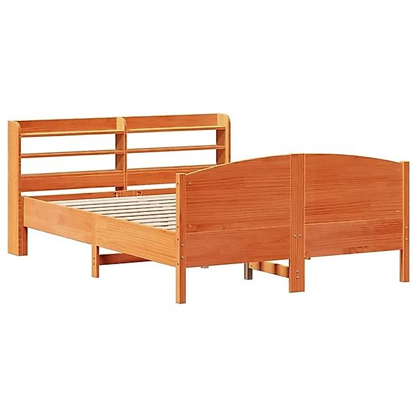 vidaXL Massivholzbett ohne Matratze Wachsbraun 120x200 cm Kiefernholz 33069 günstig online kaufen