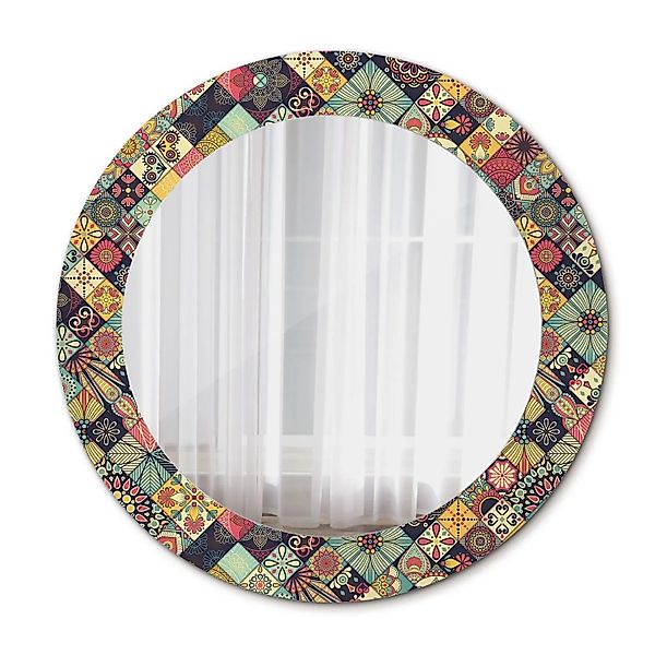 Tulup Bedruckte Spiegel Patchwork Fliesen 60x60 cm Runder Spiegel mit Dekor günstig online kaufen