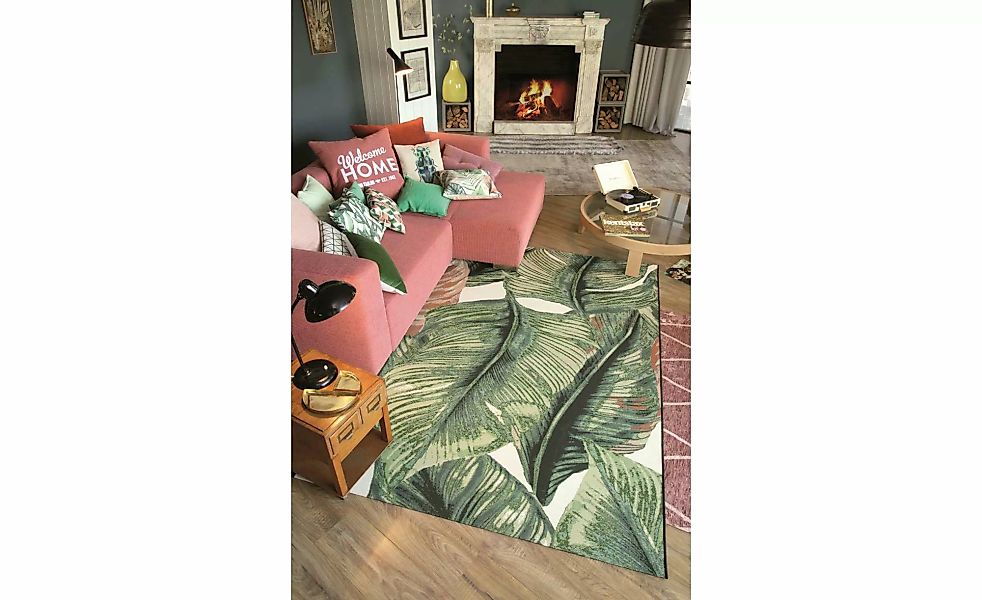 Tom Tailor In-und Outdoor-Teppich  Garden Leaf ¦ grün ¦ Synthetische Fasern günstig online kaufen