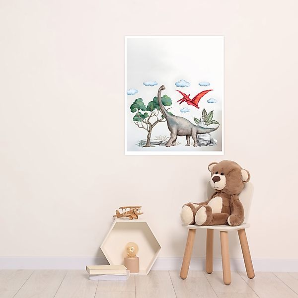 Lüttenhütt Bild mit Rahmen »oder Poster, Dinosaurier«, Baum-Dinosaurier-Fan günstig online kaufen