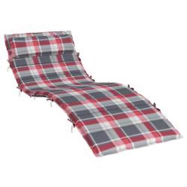 vidaXL Sonnen-Lounger Kissen Rot und Grau 180 x 60 x 4 cm Oxford-Stoff 3618 günstig online kaufen
