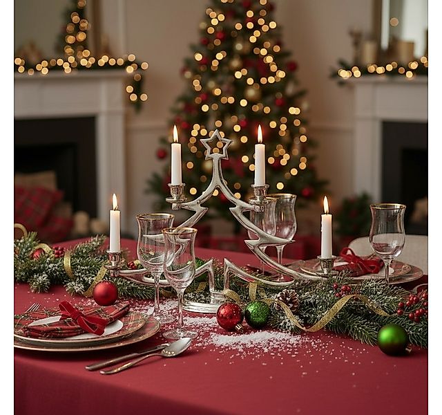 MF Adventsleuchter SilverTree Kerzenständer Weihnachtsbaum Design Silber 4- günstig online kaufen