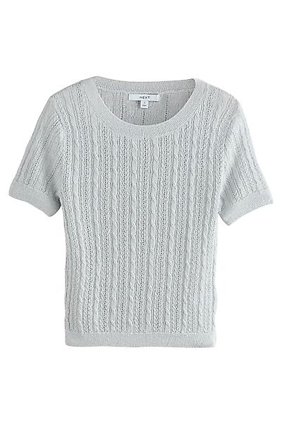 Next Rundhalspullover Rundhals-T-Shirt mit Spitze, Mesh günstig online kaufen
