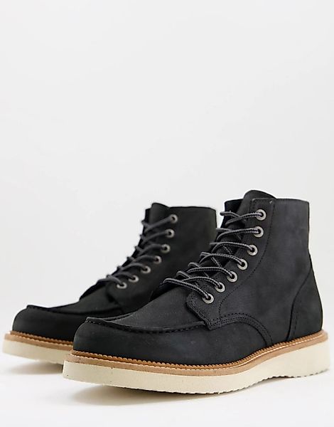 Selected Homme – Stiefel aus schwarzem Wildleder mit dicker, farblich abges günstig online kaufen