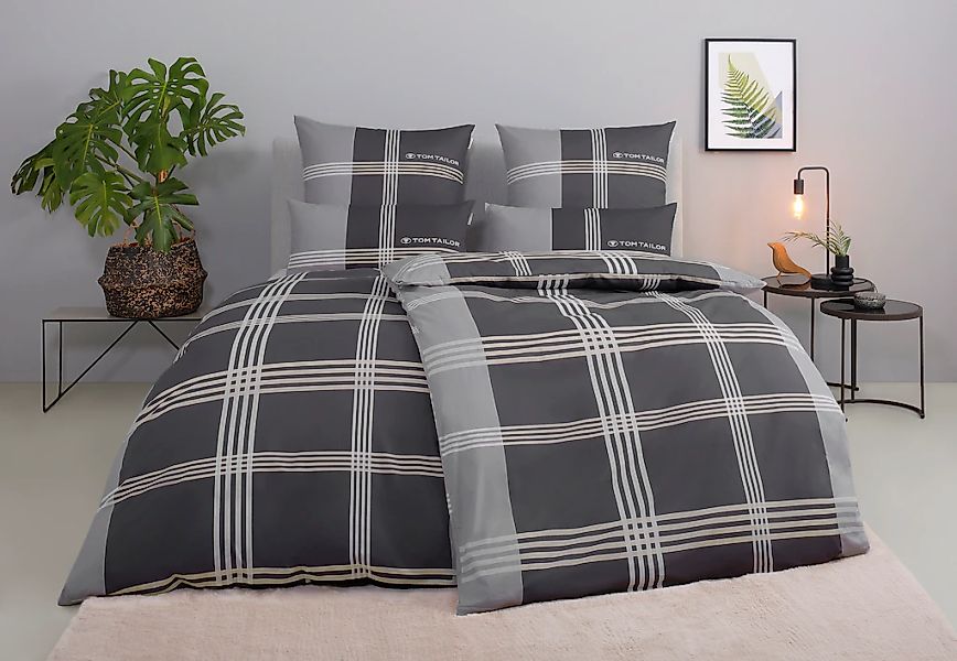 TOM TAILOR HOME Bettwäsche "Ole" 3 Stk. tlg. karierte Bettwäsche aus Baumwo günstig online kaufen