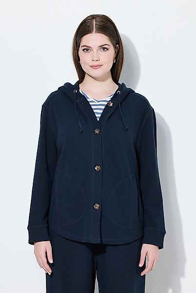 Ulla Popken Sweatjacke Sweatjacke Waffelstruktur Kapuze Biobaumwolle günstig online kaufen