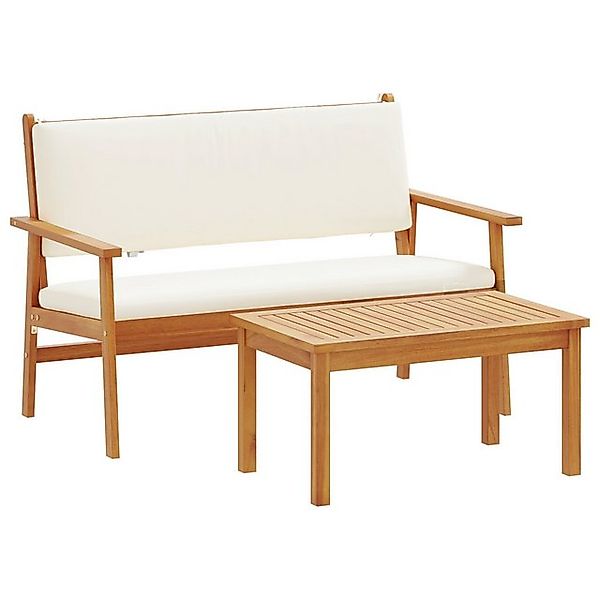 vidaXL Loungesofa Creme Weiß nholz, 100% Polyester (Kissen) Mittel, 1 Teile günstig online kaufen