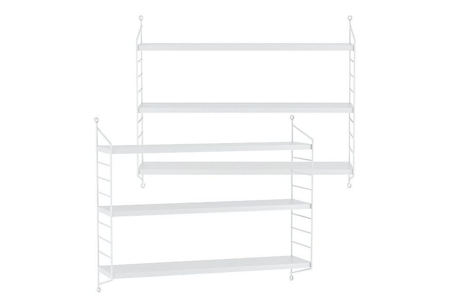 en.casa Wandregal, Set 2-tlg., »Strängnäs« 2er Set Weiß, matt günstig online kaufen