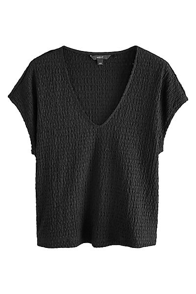 Next V-Shirt Strukturiertes T-Shirt mit V-Ausschnitt günstig online kaufen