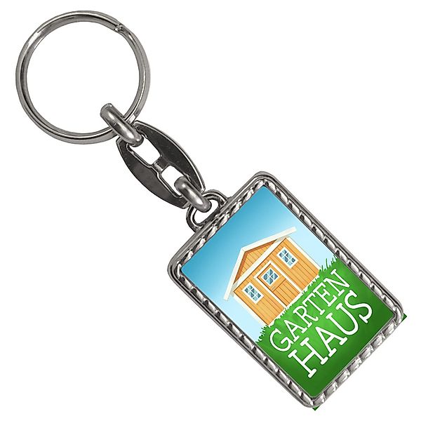 speecheese Schlüsselanhänger Gartenhaus Schlüsselanhänger mit Bordüre günstig online kaufen