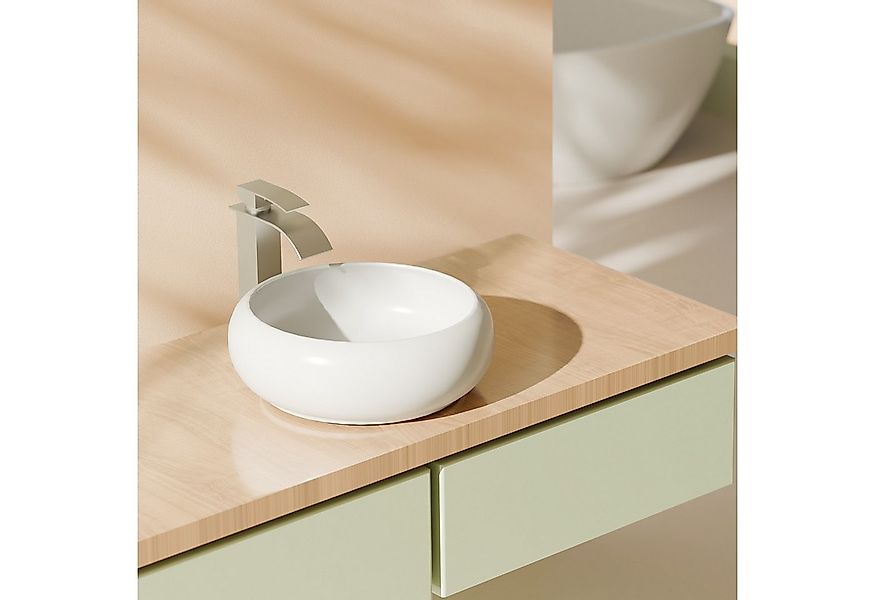 EMKE Aufsatzwaschbecken Keramik Waschbecken Rund Gäste-WC Handwaschbecken/B günstig online kaufen