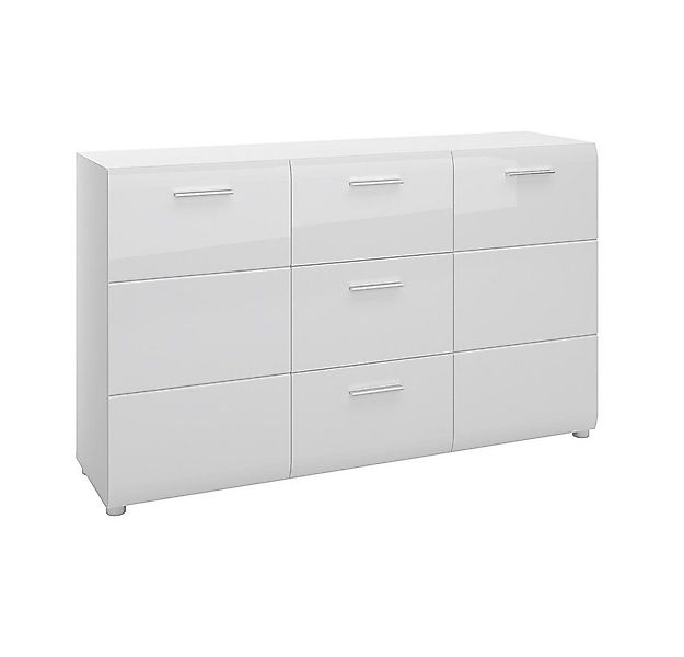 Lomadox Sideboard MALABO-129, Kommode Anrichte 144 cm in weiß Hochglanz günstig online kaufen
