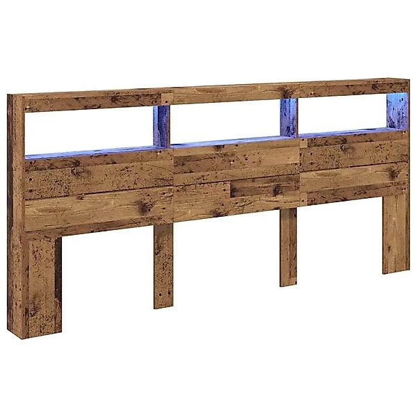 vidaXL Kopfteil mit Regal Altholz 220 x 17 x 102 cm Holzwerkstoff 886256 günstig online kaufen