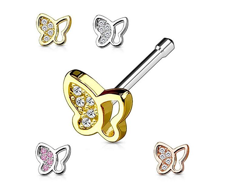 Order & Smile Schmuck Nasenpiercing Nasenstecker „Schmetterling“: Nasenpier günstig online kaufen