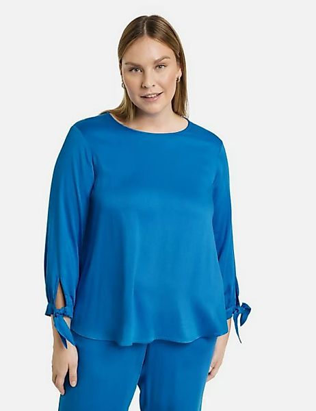 Samoon Klassische Bluse Blusenshirt mit Knoten-Details am Arm günstig online kaufen