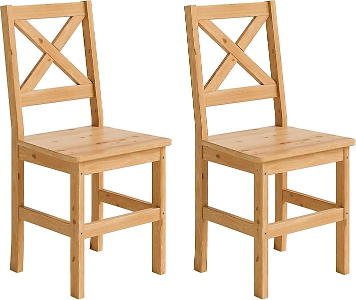 Home affaire 4-Fußstuhl Malmö (Set, 2 St), Holzstuhl Kiefer Massivholz natu günstig online kaufen