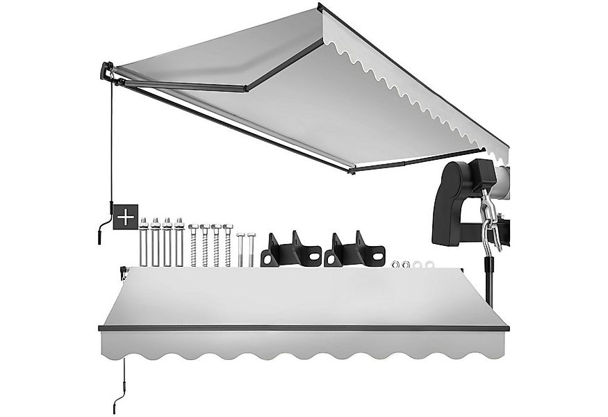 tectake Seitenarmmarkise Gelenkarmmarkise Ornella mit Wandhalterung UV-best günstig online kaufen