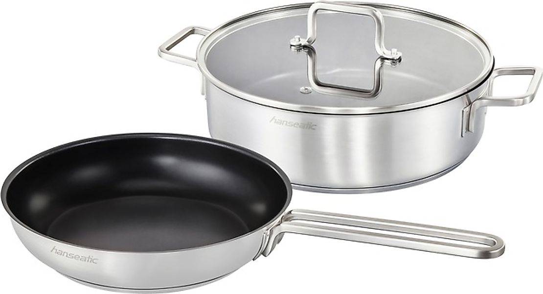 Hanseatic Pfannen-Set »DAILY« Edelstahl 18/10 Set, 1x Pfanne 24 cm, 1x Serv günstig online kaufen