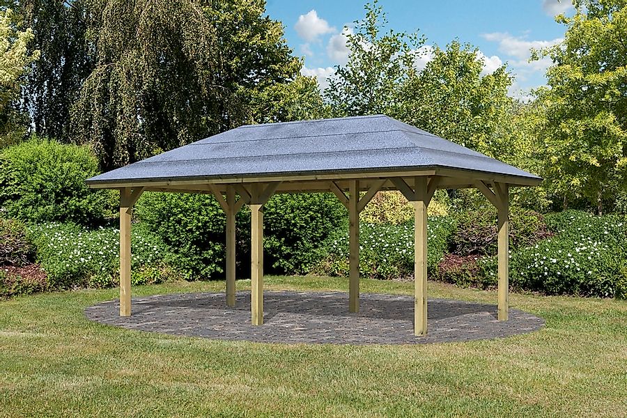 Karibu Pavillon "Bergen 2" BxTxH: 592x338x290 cm, mit H-Pfostenanker günstig online kaufen